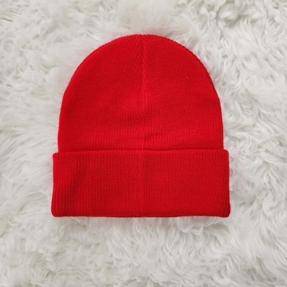 PINK Victoria's Secret Red Rib Knit Beanie. One size. New without without tags.